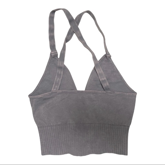 Grey Free People Good Karma Crop #4 - Picture 2 of 5